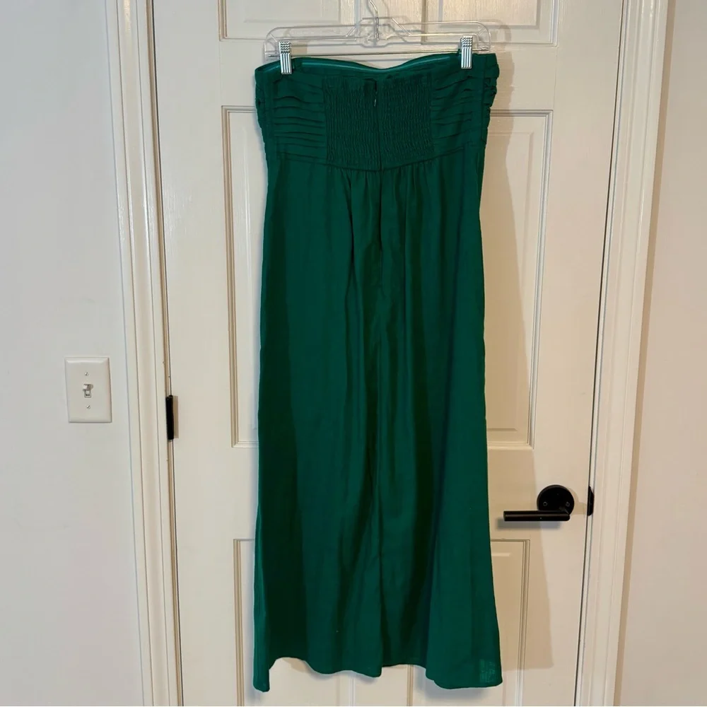 Abercrombie & Fitch | Emerald Emerson Strapless Linen Maxi Dress,Size MP- NWOT